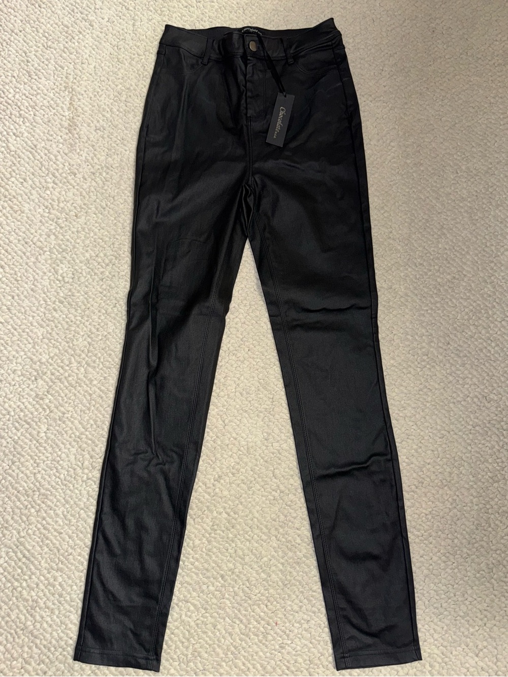 Faux Leather High Rise Jean
